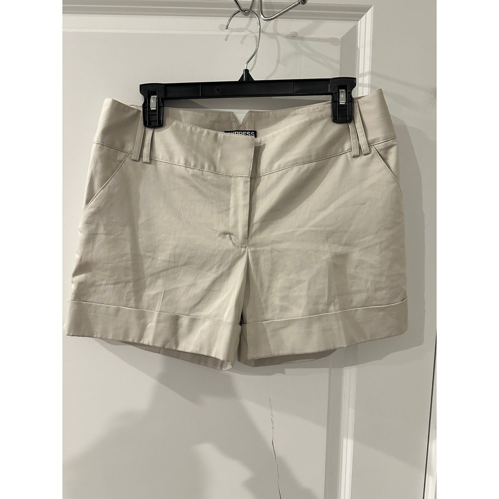 Express Khaki Shorts size 8 100% Cotton Summer Resort